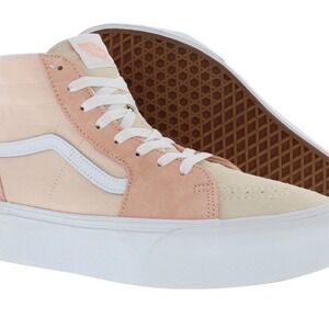 Vans Sk8-Hi Stacked Platform Sneakers Peach Tan Suede High Top Shoes Womens 9